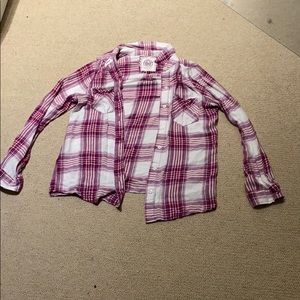 pink and white flannel